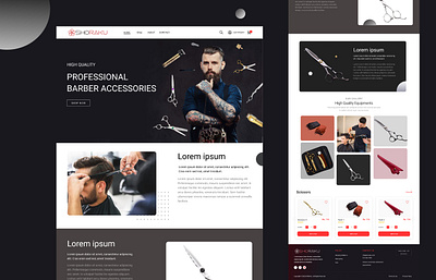 Barbershop-Landing Page barber hair landing page online barner equipments saloon scissor