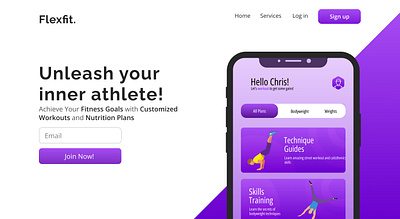 Flexfit - Concept fitness app website athelete branding concept projects design fitness fitness website graphic design web web design web design ideas