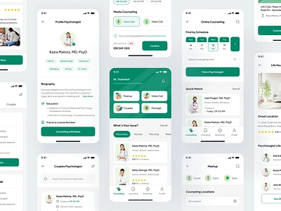 Kalby - Counseling App appointment branding business design design system dipa inhouse doctor graphic design health hospital interaction ios design mobile design motion graphics nurse psychologist schedule styleguide ui design ux design