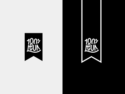 100% LEUK Logo 100 100leuk branding icon lettering letters leuk logo minimal ribbon type