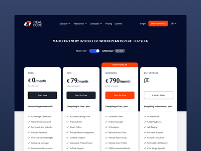 Dealcode Pricing Page clean