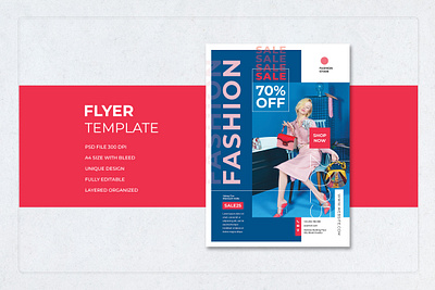 Flyer Blue Fashion Sale Simple Modern promotion