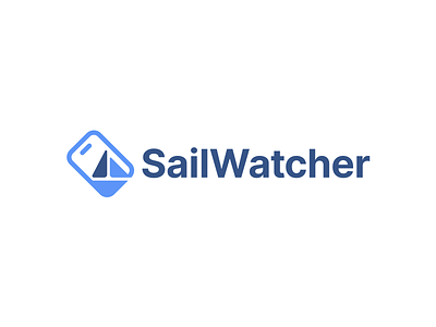 SailWatcher boat brand branding design elegant logo logo design logotype mark minimalism minimalistic modern phone sail sign smart smartphone tech tecnology yacht