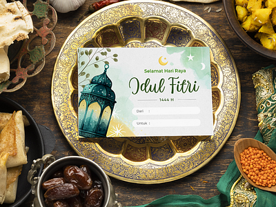 Eid Mubarak Card Template canva card design eid eid mubarak giftcard hampers hari raya idulfitri islamic lebaran muslim ramadan template