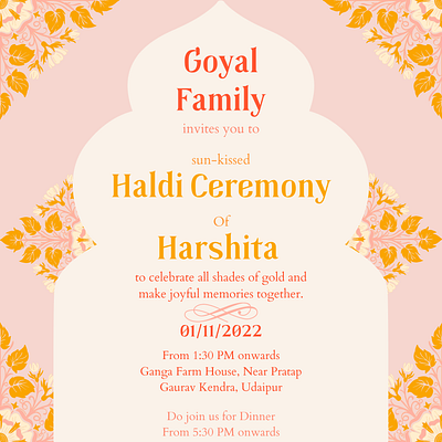 Haldi Invite Design custom invite graphic design haldi haldi invite invite design