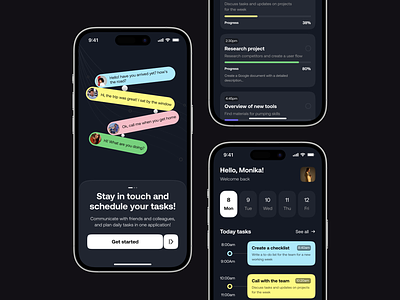 Task planner mobile app android app dark mode design flat home ios layo mobile schedule splash studio task ui ux