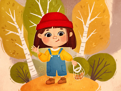 Red Beanie Hat cartoon character childrenillustration childrensbook concept cute design fairytales illustration kids redridinghood