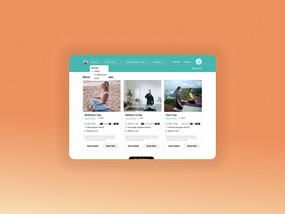 Yoga sessions booking || Website app design ui ux