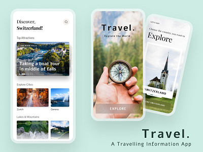 Travel. - Explore the world app design app uiux applicatiodesign figma graphic design illustration mobile app travel app travelling ui design