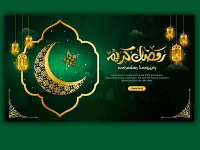 ramadan-kareem-traditional-islamic-festival-religious-web-banner branding design graphic design ramzan ui ux web banner