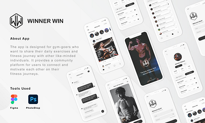 Winner Win app design creative design fitness app gym minimalist simple ui ui