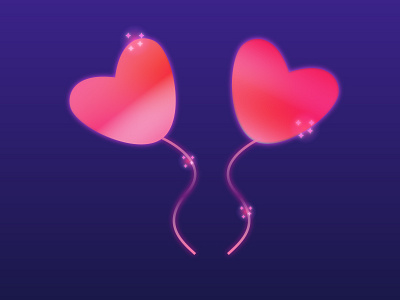 Balloon balloon dream fantasy glow heart illustrator light love neon night space vector