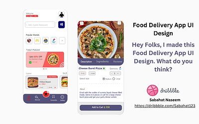 Food Delivery App UI | Sabahat Naseem Designs 3d animation branding graphic design logo motion graphics ui