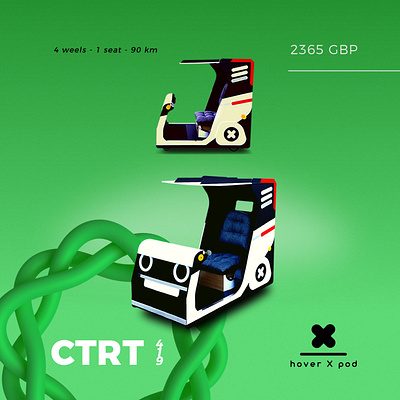 Electric Vehicle - hover X pod - CTRT branding design graphic design illustration