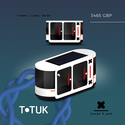 Electric Vehicle - hover X pod - T-TUK branding design graphic design illustration