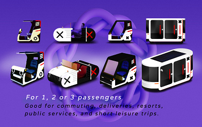 Urban Electric Vehicles - hover X pod - models branding design graphic design illustration vector