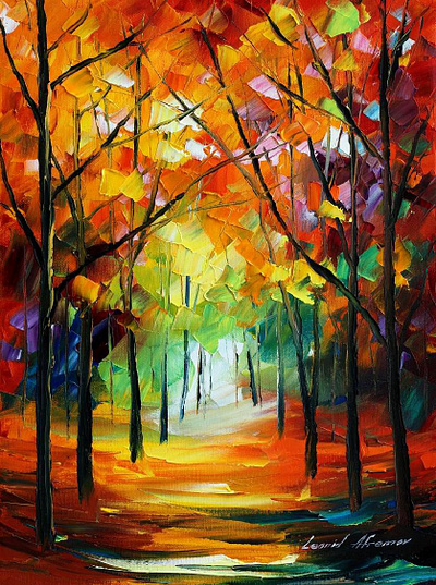 FOREST PERSPECTIVE — oil painting on canvas leonidafremov