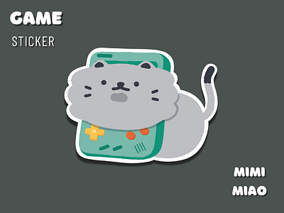 " Game " Cat Hat Sticker cat cat hat design game illustration sticker
