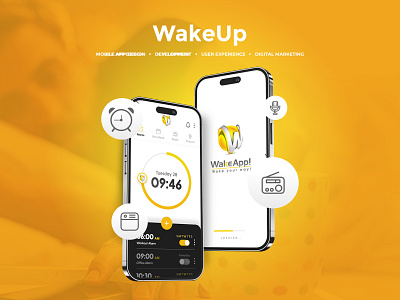 WakeUp 3d animation branding design graphic design illustration logo logo design motion graphics ui vector web design web development