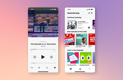 Podcast App UI Design Concept app design ui ui design