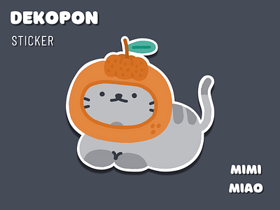 " Dekopon " Cat Hat Sticker cat cat hat dekopon design illustration sticker