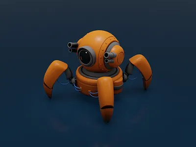 Turret Bot 3d art blender blender3d concept cool creative cute design game gaming graphic design gun guns isometric logo render robot turret ui