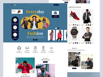 Creative Fashion Landing Page branding dress fashion jackets jeans t shirt uidesign web template website template