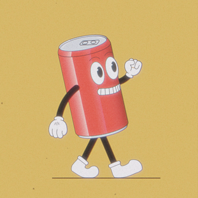 Soda Can Walk Cycle animation illustration motion graphics vector
