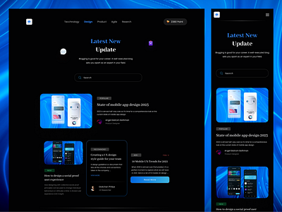 Technical Blog - Web responsive design blog clean daily ui darkmode darktheme landing page magazine news responsive design technical blog ui ux web design web responsive