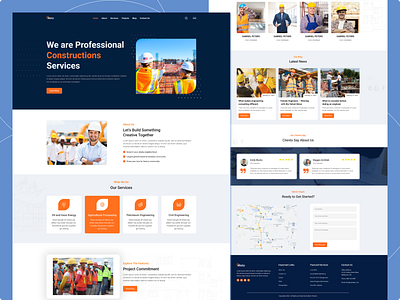 Modern Construction Landing Page - Meto building construction engineering landing page