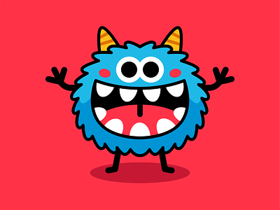 Blue Monster branding cartoon character children creature cute design digital emoji face flat funny happy illustration kids logo mascot monster spooky vector