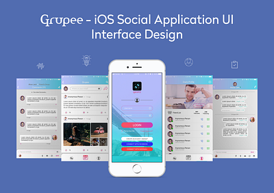 Grupee Social UI Design app ui design design illustration landing ui ui ux design vector