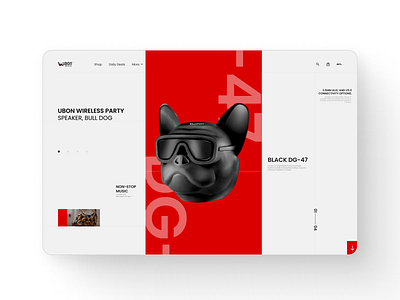 Ubon Speaker Concept Landing Page Design branding desktop e commerce graphic design landing page minimal modern pitbull ubon ui webdesign