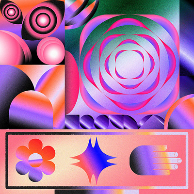 Spring colors design dribble effects gradients illustration illustrator vector