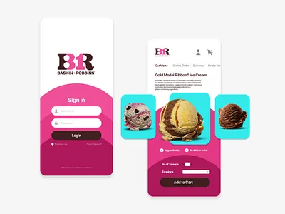 Baskin Robbins App Design branding design graphic graphicdesign illustration logo typography ui