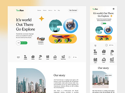 Travel service-Website UI explore modern nomandg tour touran tourism travel travel agency ui web interface website