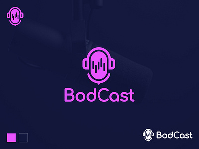 Bodcast | Podcast | Logo bodcast branding design graphic design graphic design inspiration headphone logo illustration logo logo design logo inspiration mic logo music logo podcast podcast logo vector