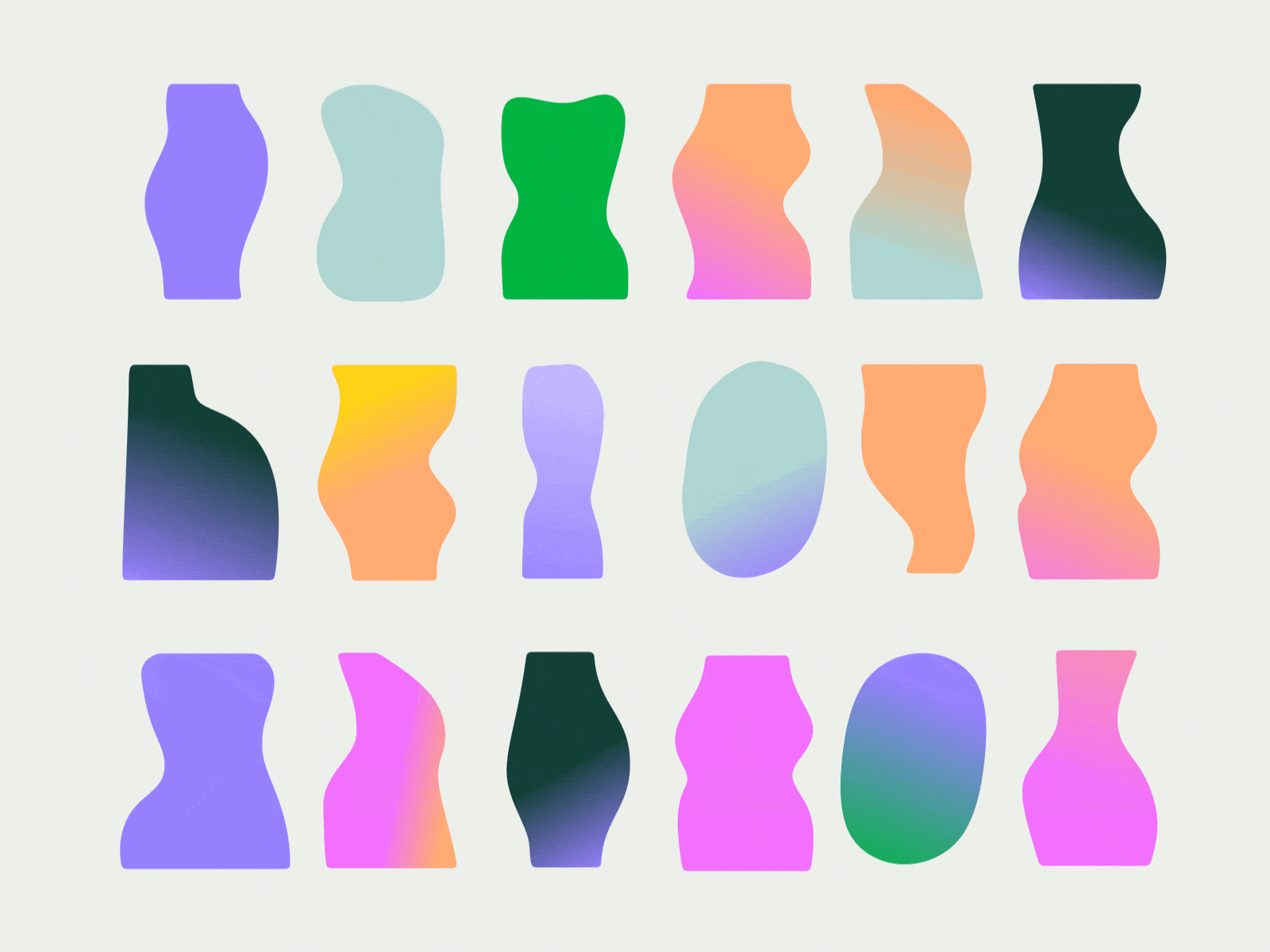 A shape for every body animation body deformation gif gradient illo illustration loop motion motion graphics shapes sqeeze