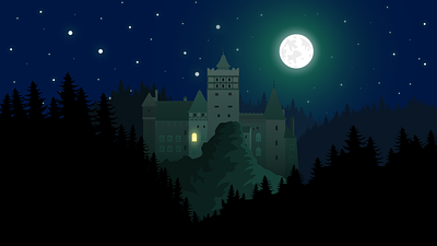 Dracula's castle graphic design illustration illustrator vector