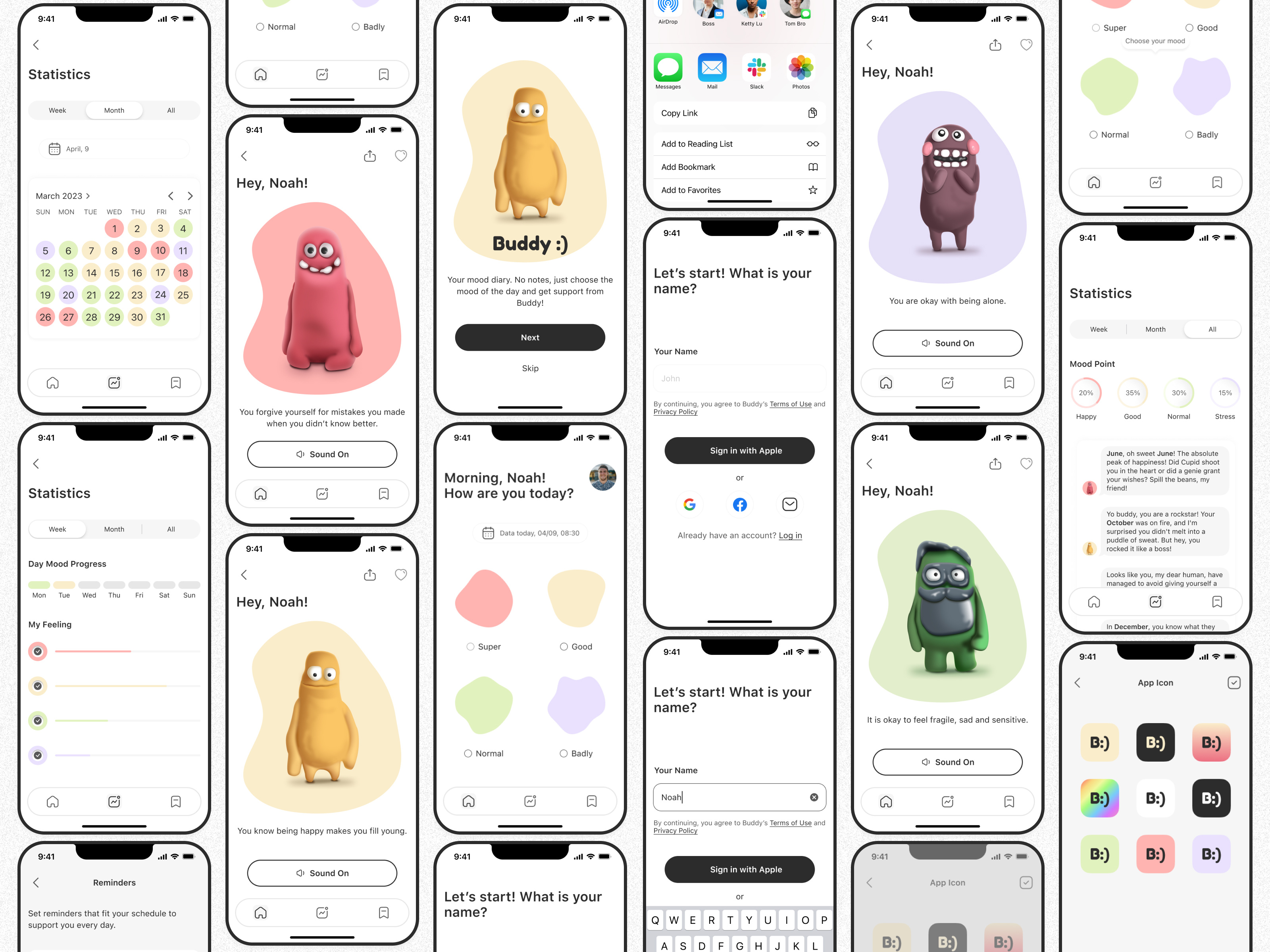 Mood App Tracker app branding care app daily mood tracker design figma graphic design health ios minimalist mobile mood mood app mood application mood tracker to do app ui ui mobile uiux ux