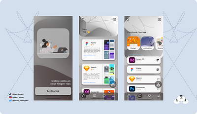 Online courses Landing Page app branding design graphic design ui