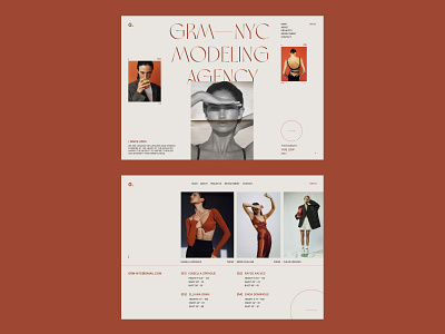 GRM/NYC modeling agency branding design figma ui uiux web webdesign webdesigner
