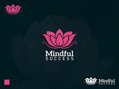 Mindful Success | Logo calm logo design flower logo graphic design inspiration illustration logo logo design logo inspiration mindful success mindfulness logo minimal flower logo pink flower logo success logo vector