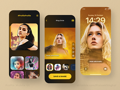 ProPix Photo Effects App Mobile UI app branding design designer editor ios logo mobile modern photo ui ux wallpaper