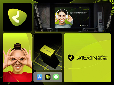 Daerin Audio Portable - Brand Identity ads app audio branding design futuristic graphic design identity logo modern simple system sounds tech technology vector