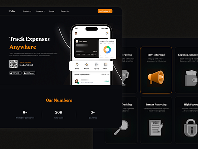 Expense Management website 💲📝 3d animation app branding design expense management website graphic design illustration landingpage logo management website mobile app motion graphics ui ux