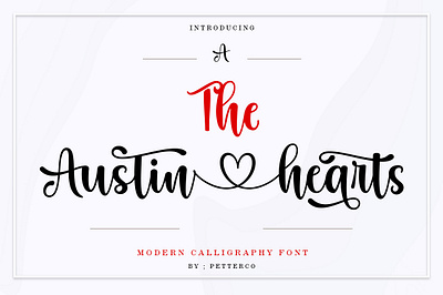 Calligaphy-The austin hearts calligraphy font hanwritten lovely font script
