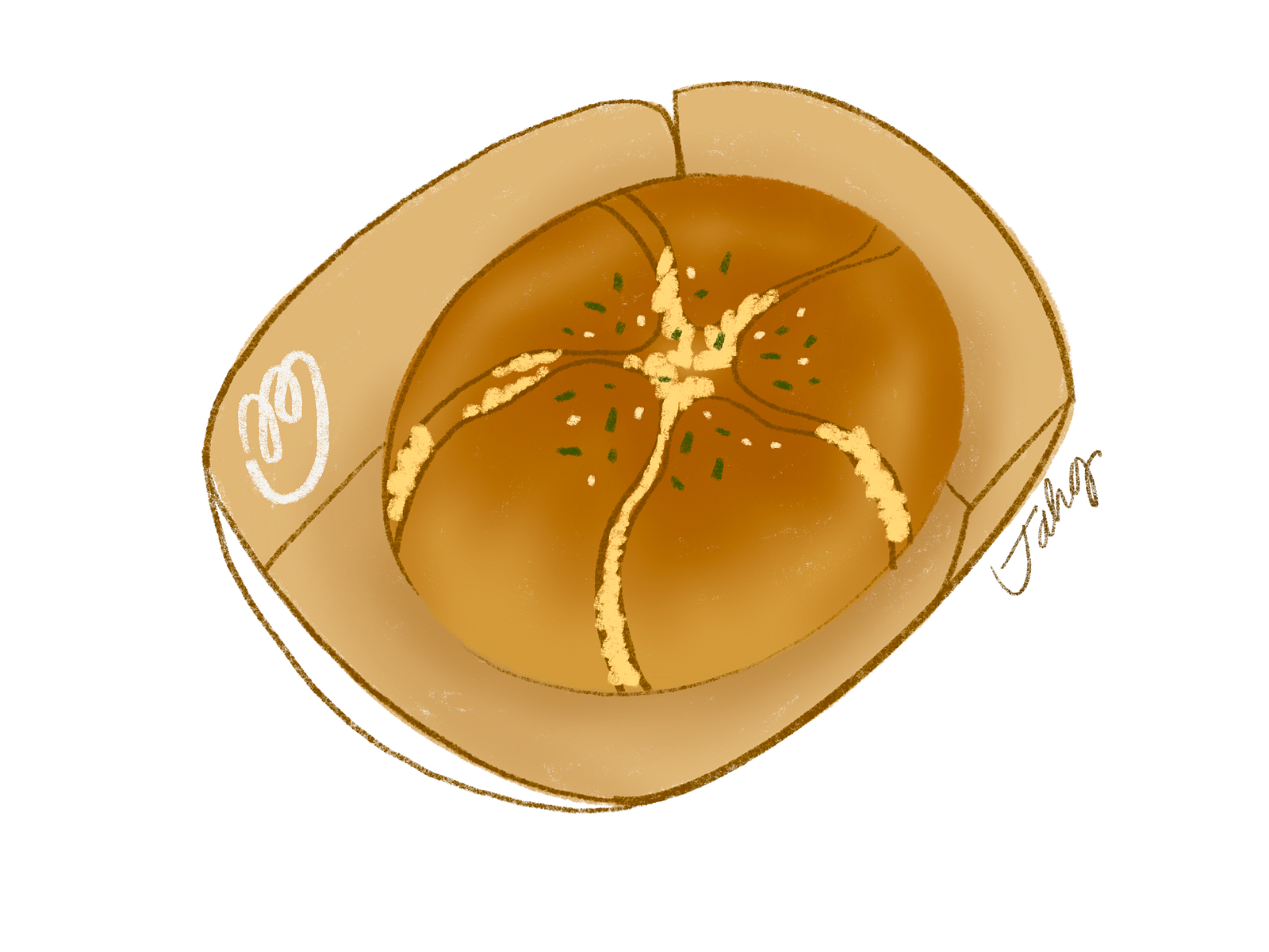 Korean Cream Cheese Bun by Joni Guerrero on Dribbble