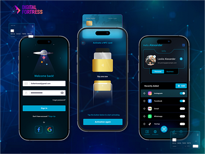 Smart Card - Mobile/Web application for NFC Digital business dashboard digitalfortress mobileapplication nfc card smart smart card ui ux webapplication