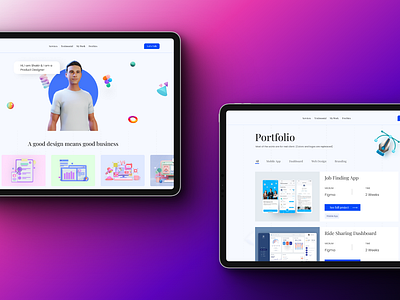 Personal Portfolio Website Design | UI UX Design 3d 3d uiux android app app buy page design download figma design free mockup ios app personal website portfolio product design sketch design ui uiux user experience user interface web app design xd design